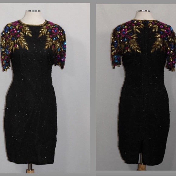 Multi Colored Sequin Beaded Dress - Picture 15 of 15